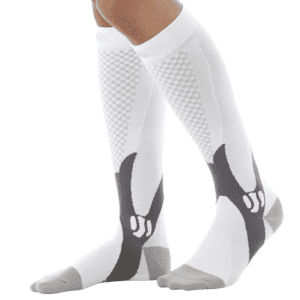 Calf Compression Socks - White, S/M