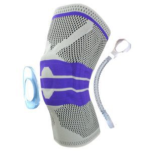 knee support brace with spring and patella cushion pad