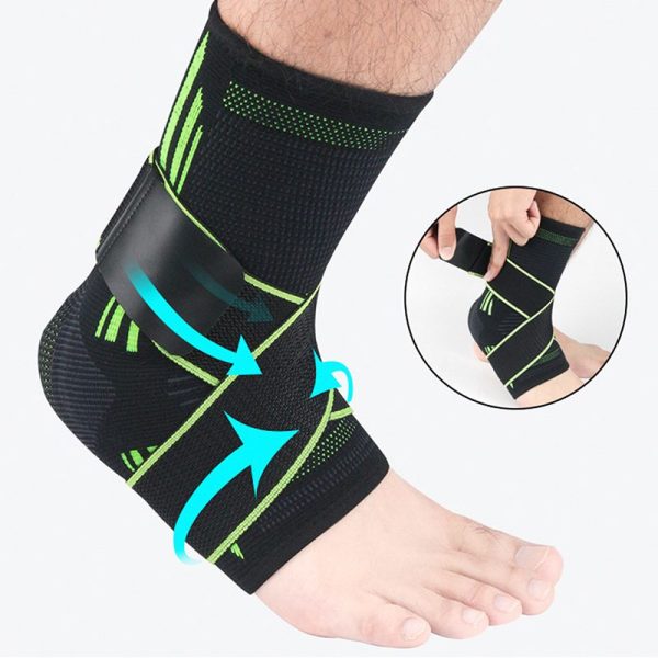 heel and ankle support brace with straps and sprain protection
