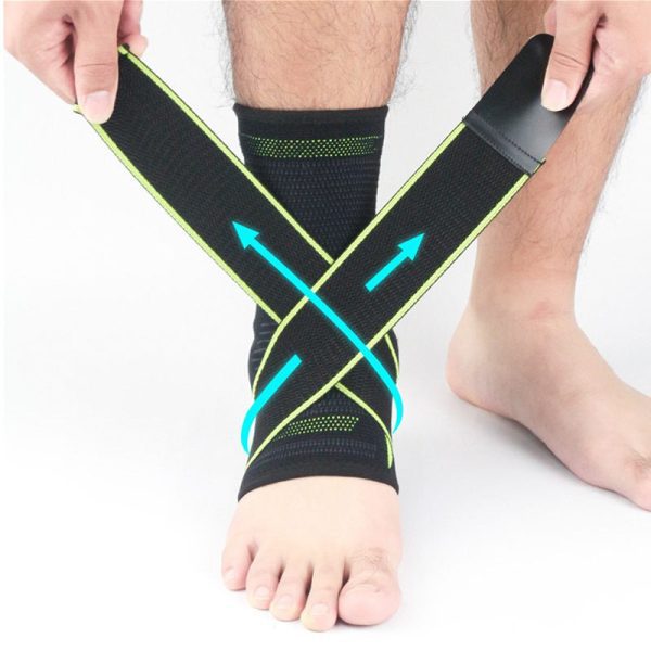 heel and ankle support brace with straps and sprain protection