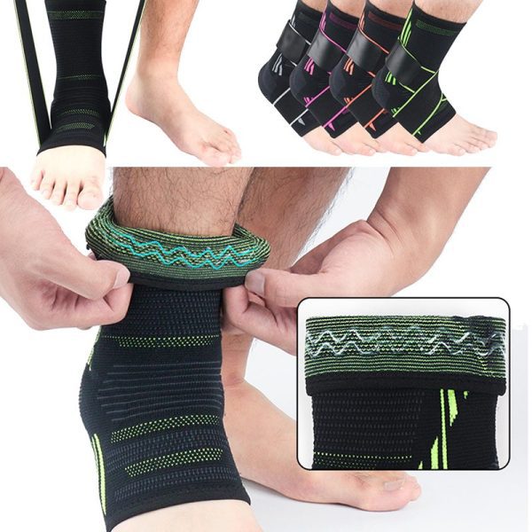 heel and ankle support brace with straps and sprain protection