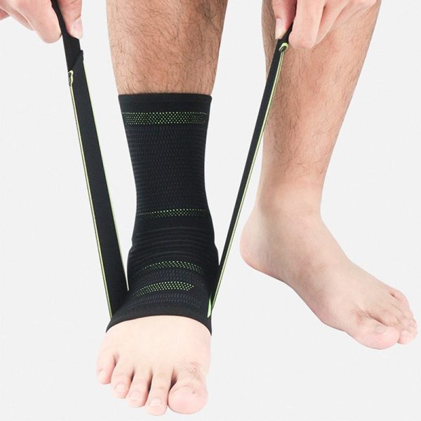 heel and ankle support brace with straps and sprain protection