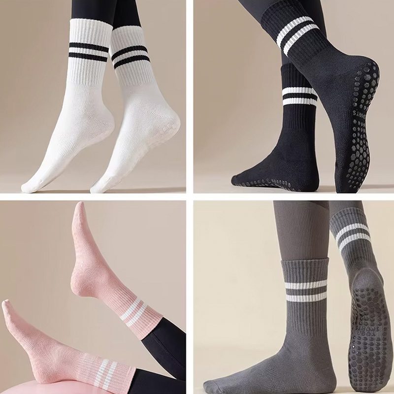 Pilates Socks & Yoga Socks - Crew Non-Slip Grip - Image 2