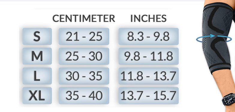 painless elbow brace siue chart