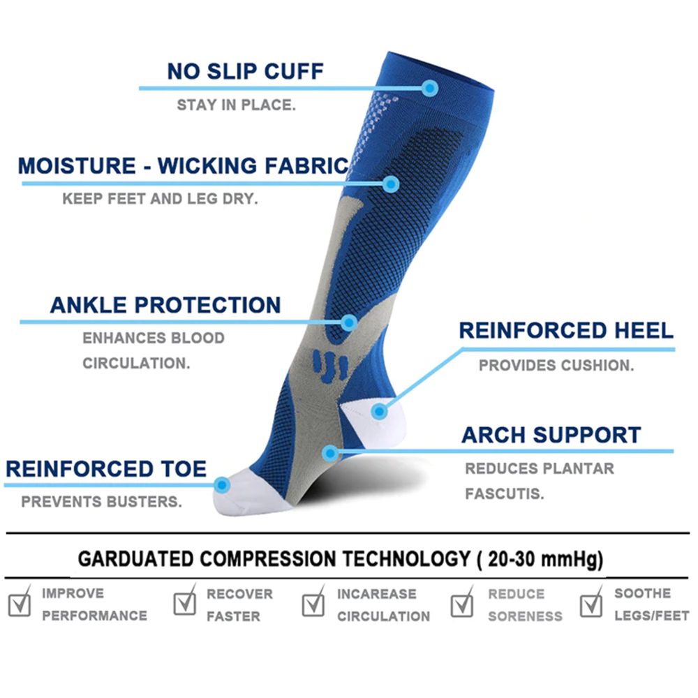 professional graduated compression calf compression socks athletic travel injury arthritis diabetes