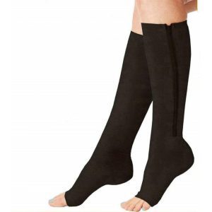 Zip Compression Socks - Black, XXL