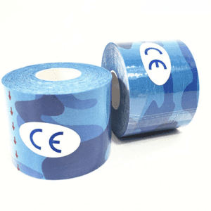 Professional Kinesiology Tape - Blue camouflage, 1 inch / 2.5 cm