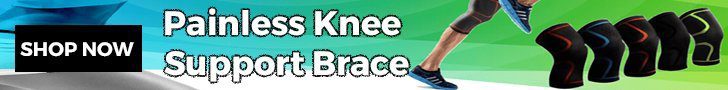 painless knee support brace banner