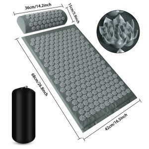 acupressure mat bundle with pillow gray