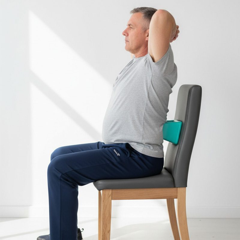 psoas relesae pro man exercising on chair