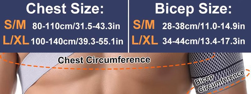 MotionGuard Shoulder Support sizes